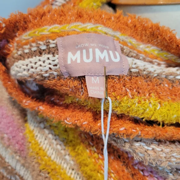 NWOT! Show Me Your Mumu Sue Cuffed Sweater Fall Striped Knit SZ M - Picture 10 of 13